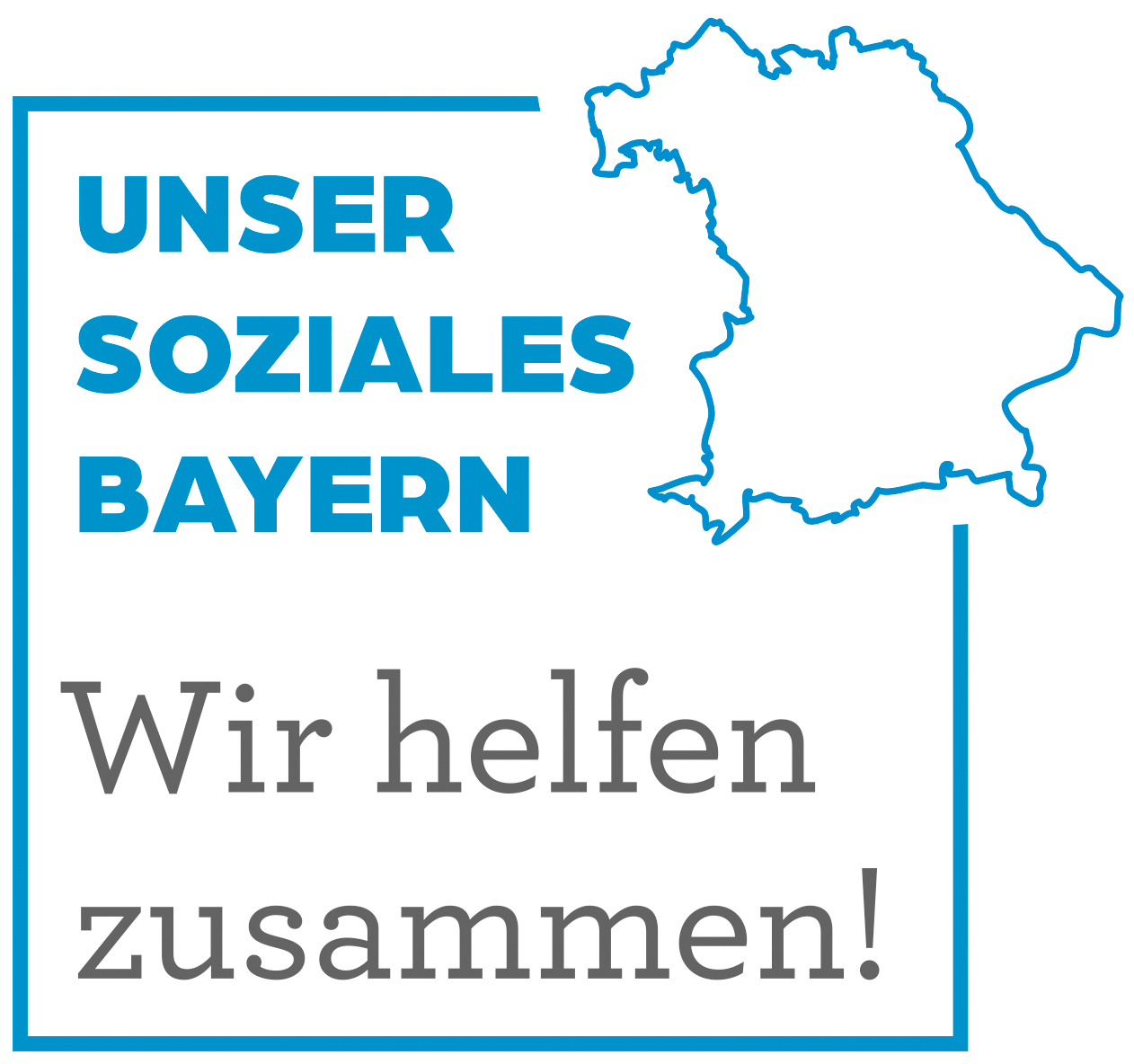Logo Unser Soziales Bayern wir helfen zusammen!