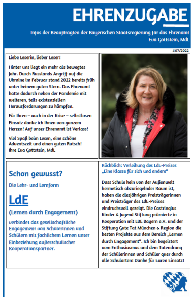 Screenshot der siebten Ausgabe der Ehrenzugabe