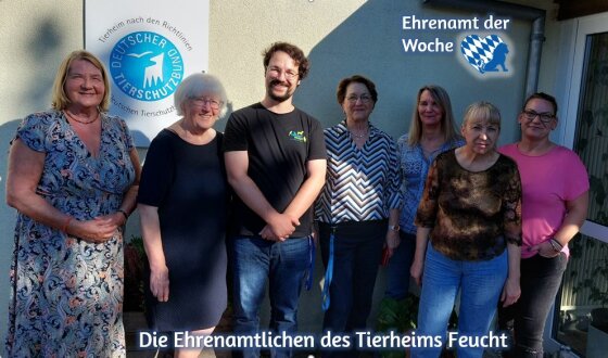 Gruppenfoto mit Frau Gottstein und Vorstandsmitgliedern des Tierheims Feucht